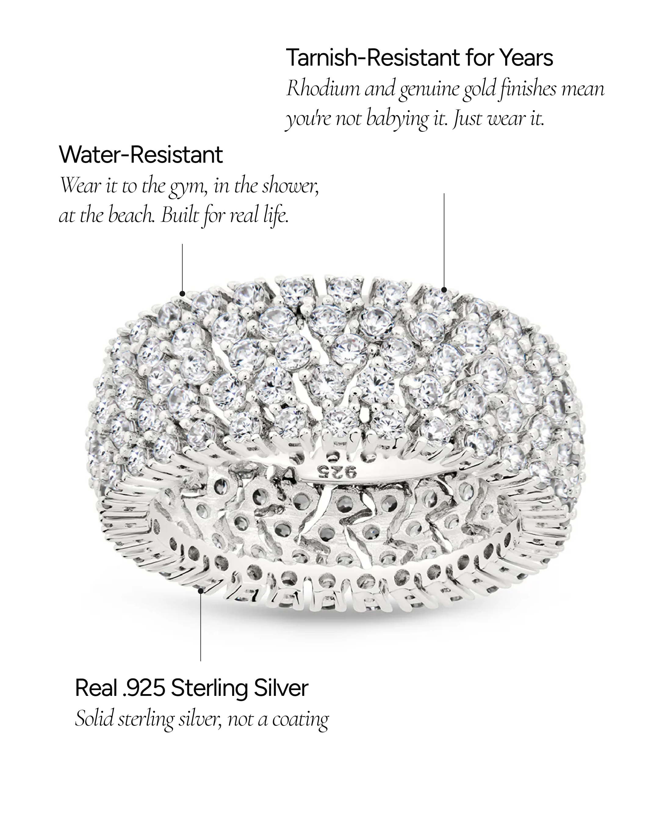 Sterling Silver Yvonne CZ Stacking Ring