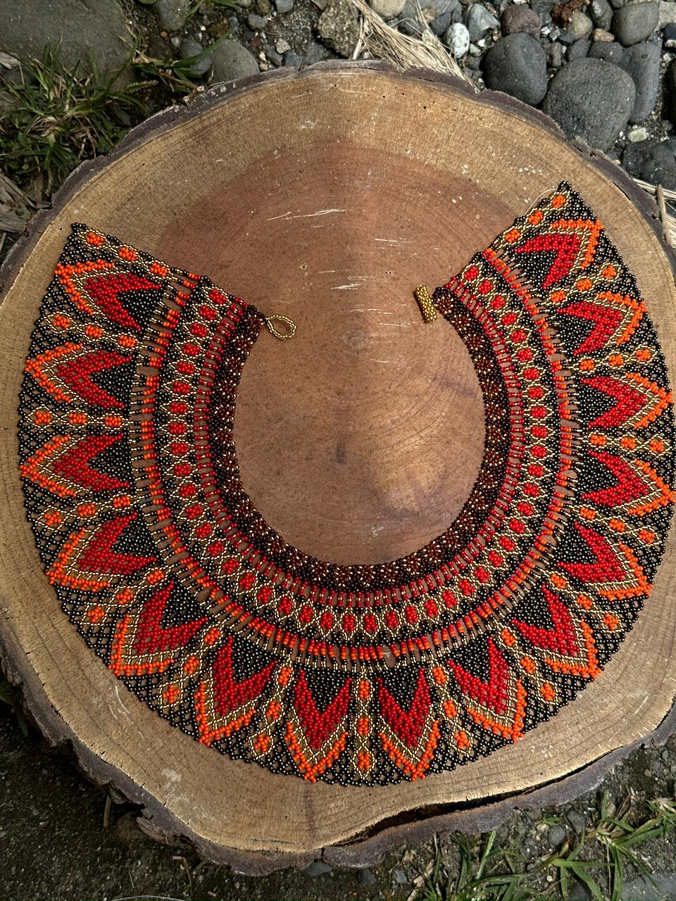Handmade Beaded Tribal Necklace & Earrings Set "TRIBU" - Limited Edition