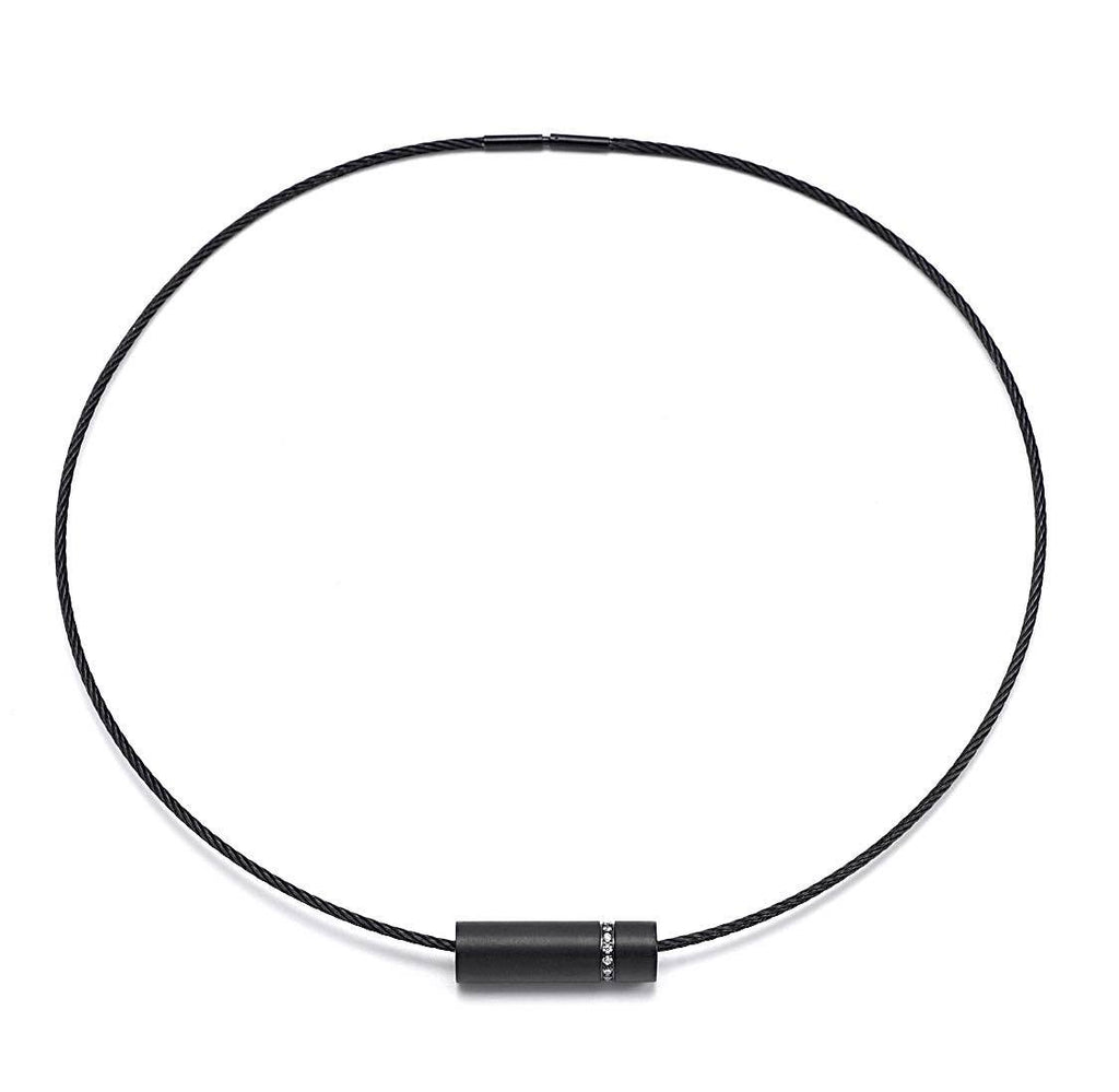PT080B B.Tiff Black Pavé Rouleau Pendant