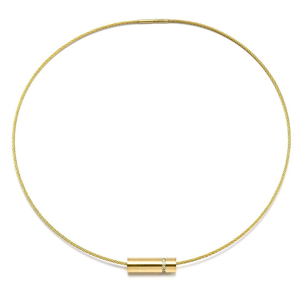 PT080G B.Tiff Gold Pavé Rouleau Pendant