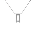 PT089W B.Tiff Hollow Bar Pendant Necklace