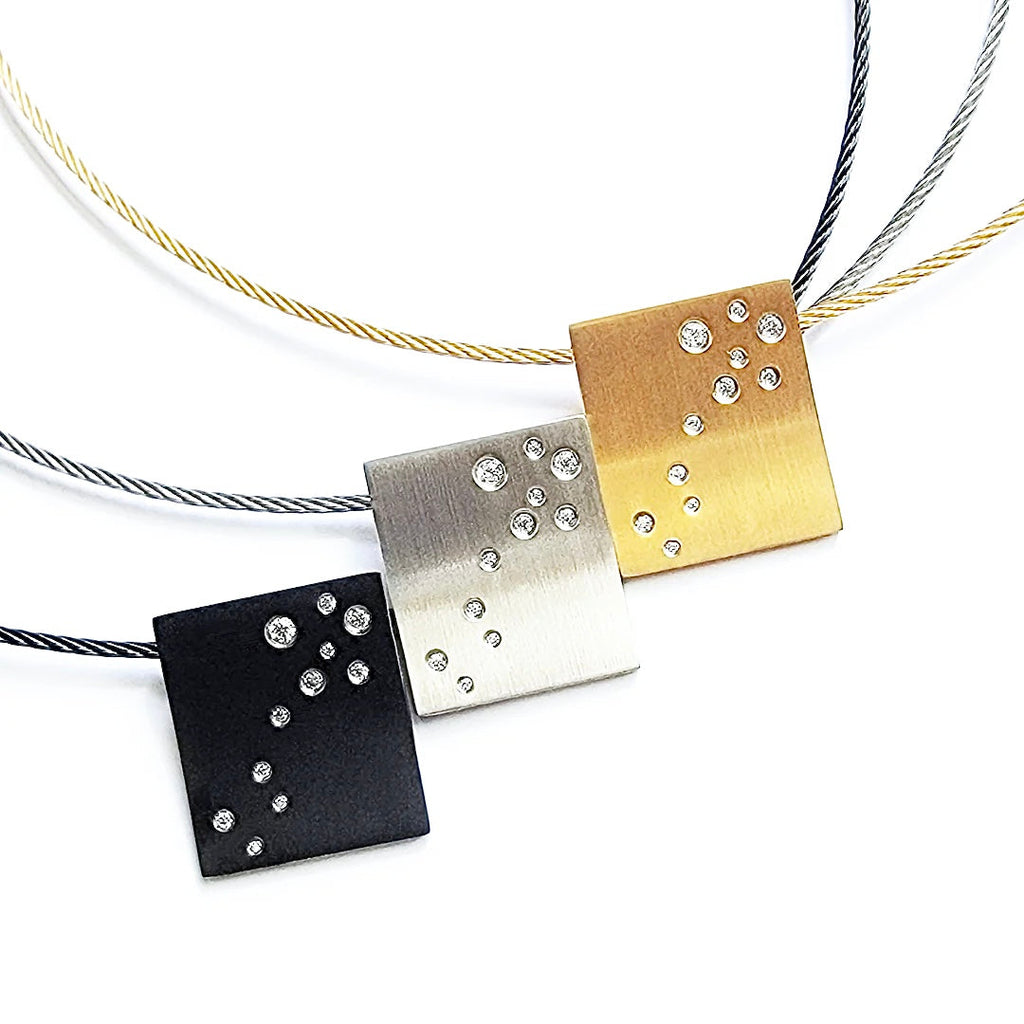 PT094G B.Tiff Gold Pavé Galaxie Pendant