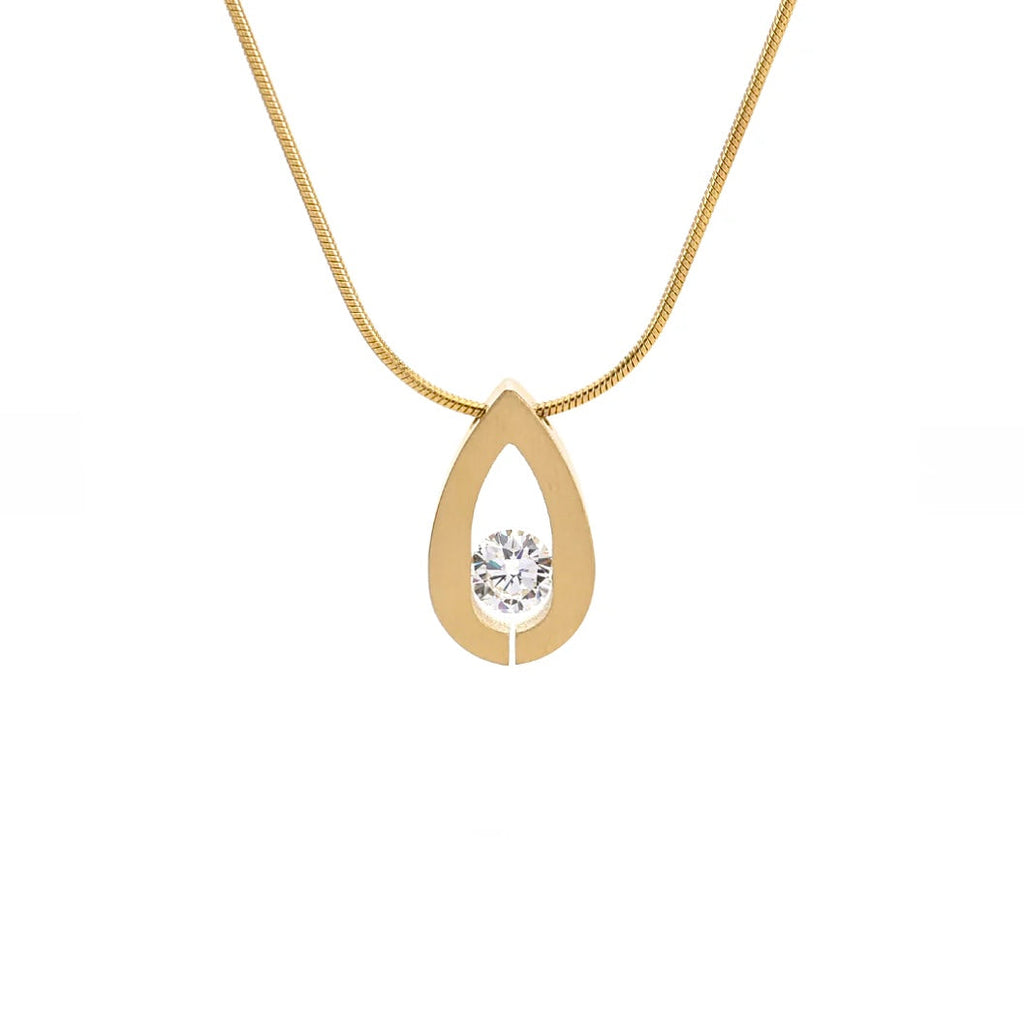 PT106G B.Tiff Gold Drop Pendant Necklace