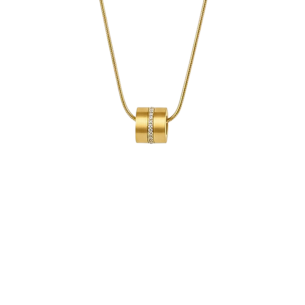 PT118G B.Tiff Gold Barrel Pendant
