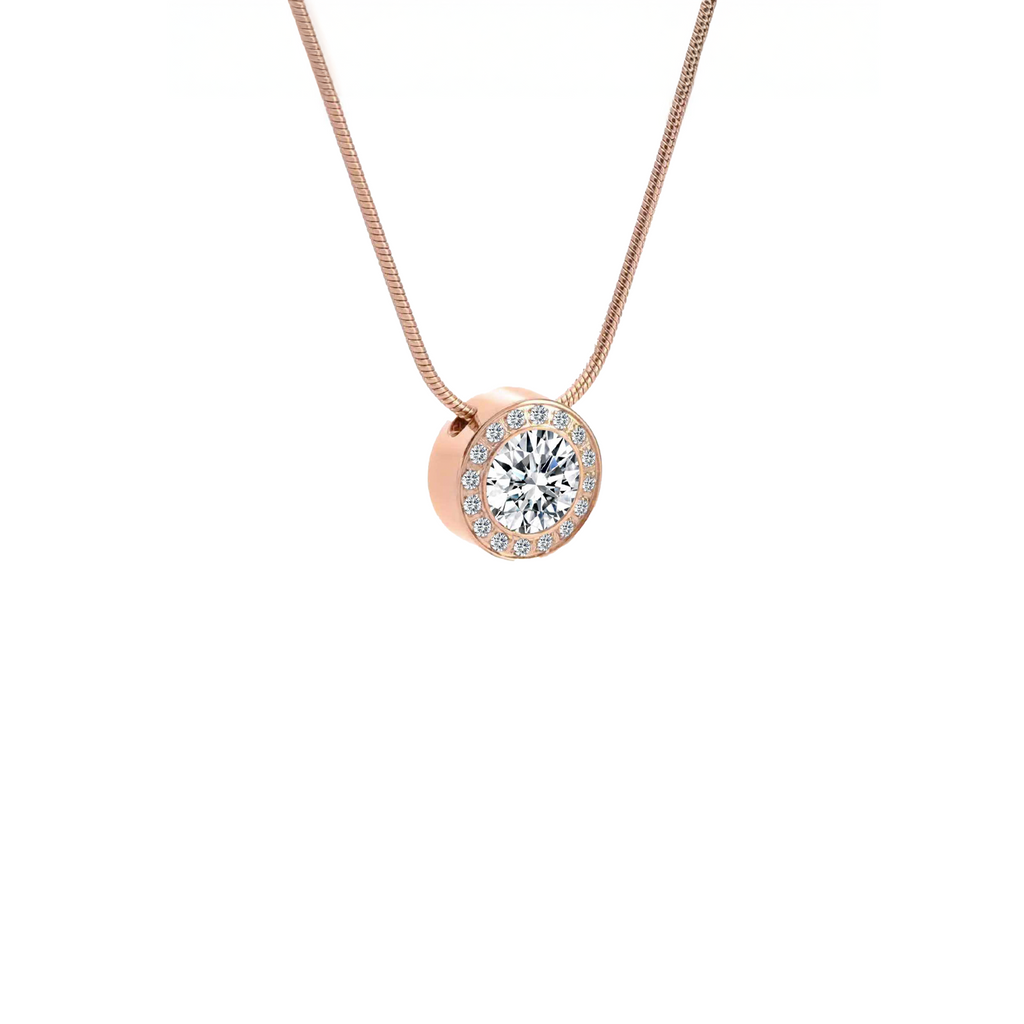 PT125RG B.Tiff Rose Gold Aŭreolo 2ct Pendant Necklace
