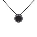 PT207B B.Tiff Black Pavé 30-Stone Halo Pendant Necklace