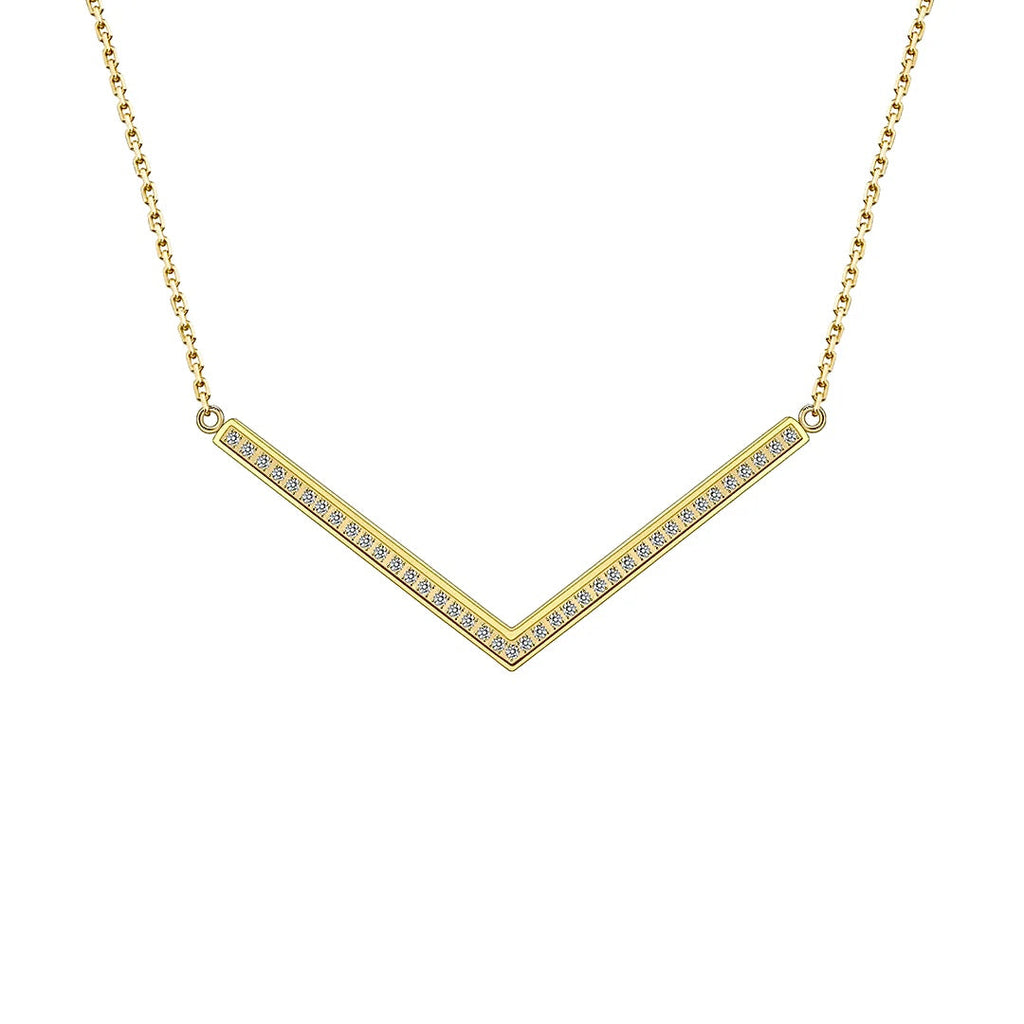 PT208G B.Tiff Gold Pavé Viva Pendant Necklace