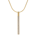 PT318G B.Tiff Gold Pave Bar Pendant