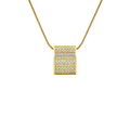 PT444G B.Tiff Gold Pavé Oreiller Pendant Necklace with Coil Chain