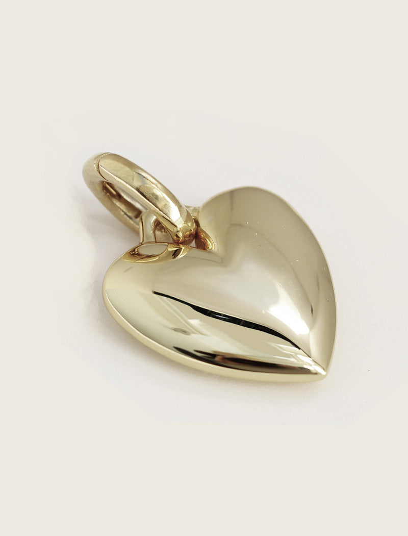 PUFFY HEART Necklace Charm Pendant Only