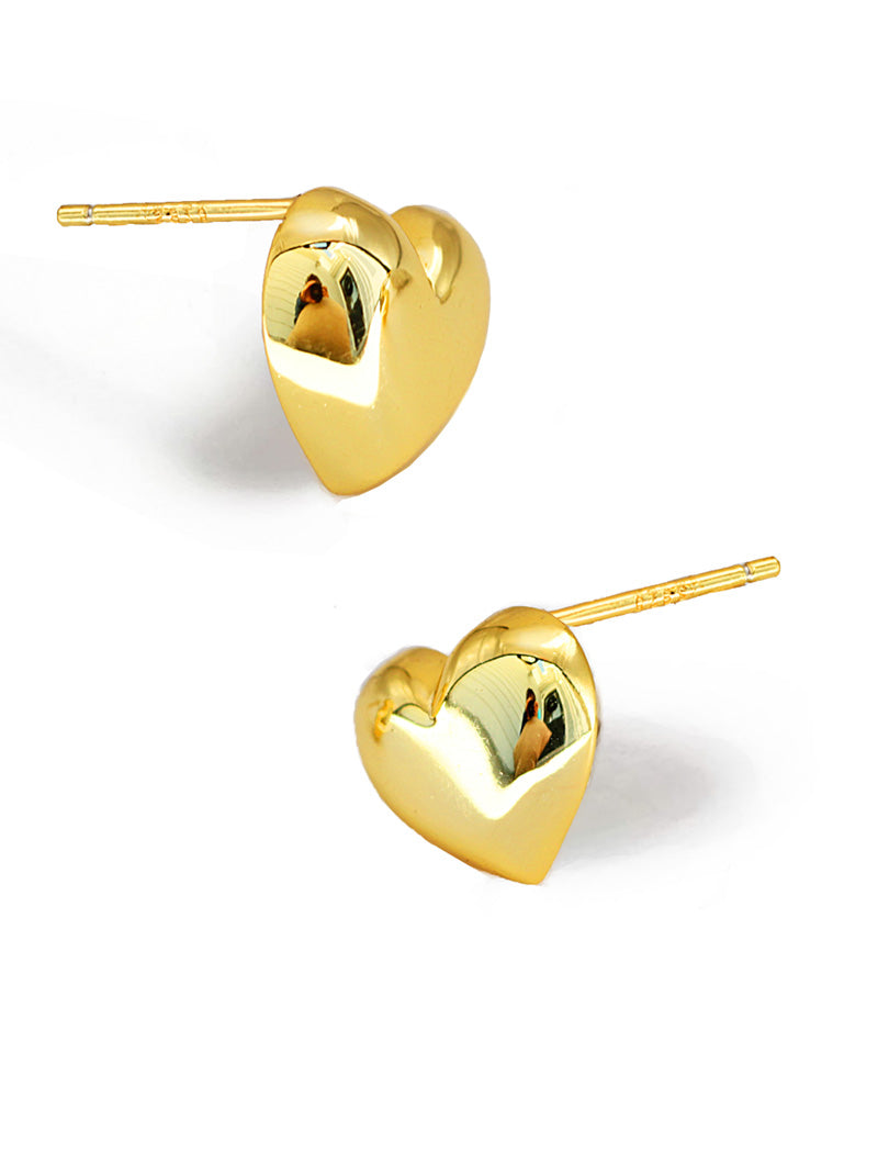 PUFFY HEART Stud Earrings | Sterling Silver