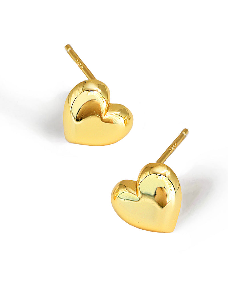 PUFFY HEART Stud Earrings | Sterling Silver