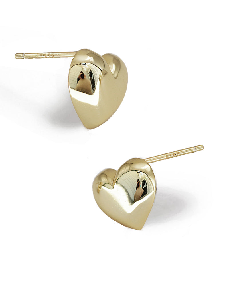 PUFFY HEART Stud Earrings | Sterling Silver