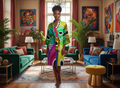 ABEILLE CREATIONS- Pendo Design- Women’s Satin-Feel Kimono Robe (Short)