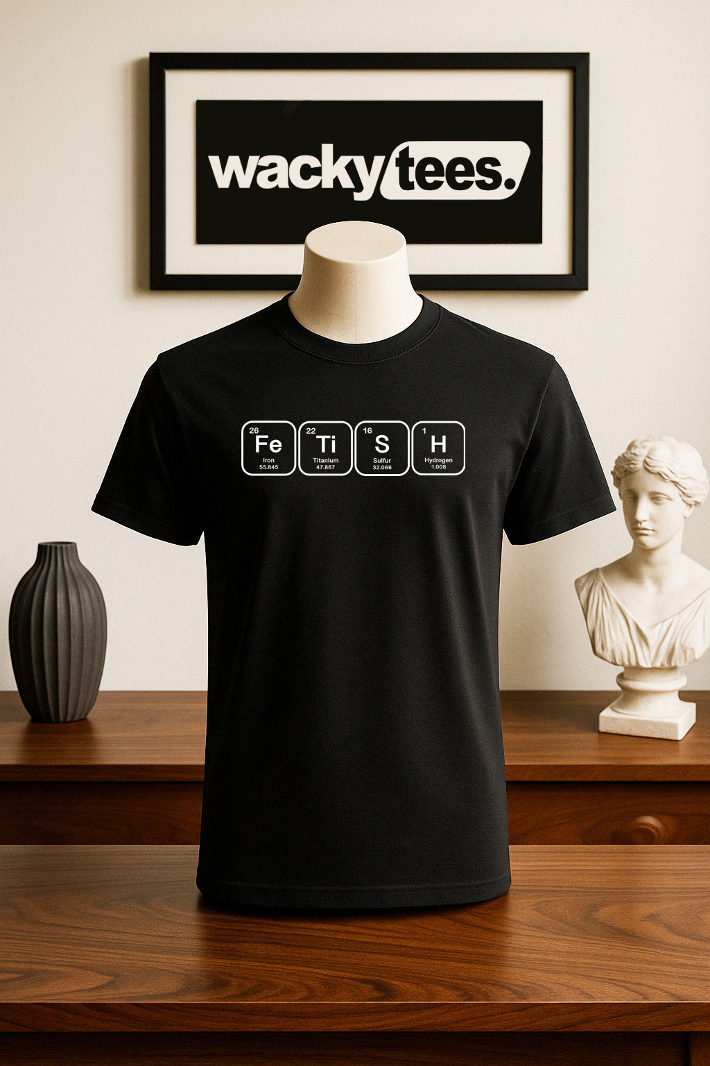 Periodic Table - Fetish Science Lettering Funny Adult Humor Graphic Tee Shirt