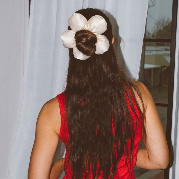 Petal Puff Silk Oversized Flower Scrunchie