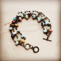Amazonite Triple Strand Beaded Bracelet 805f