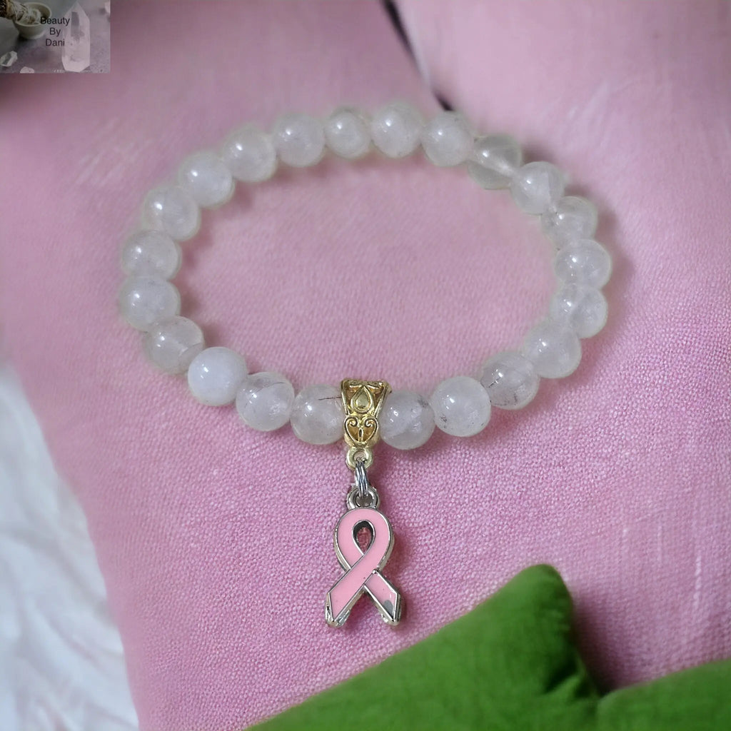 Rose Quartz Breast Cancer Awareness Bracelet