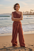 Handmade Cotton Set of Pants & Off-the-Shoulder Top "NUDO"