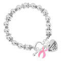Pink Ribbon Where There Is Love Awareness Bracelets