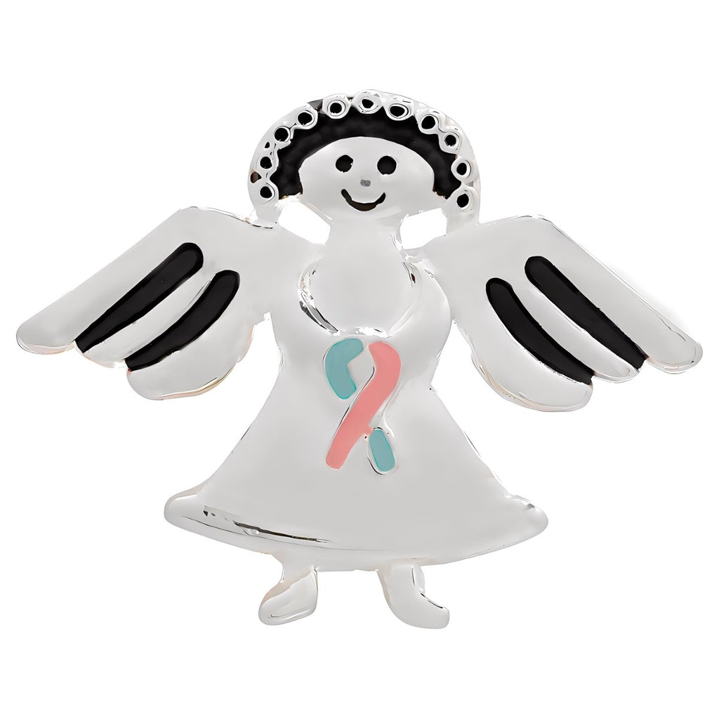 Pink & Blue Ribbon Angel Pins