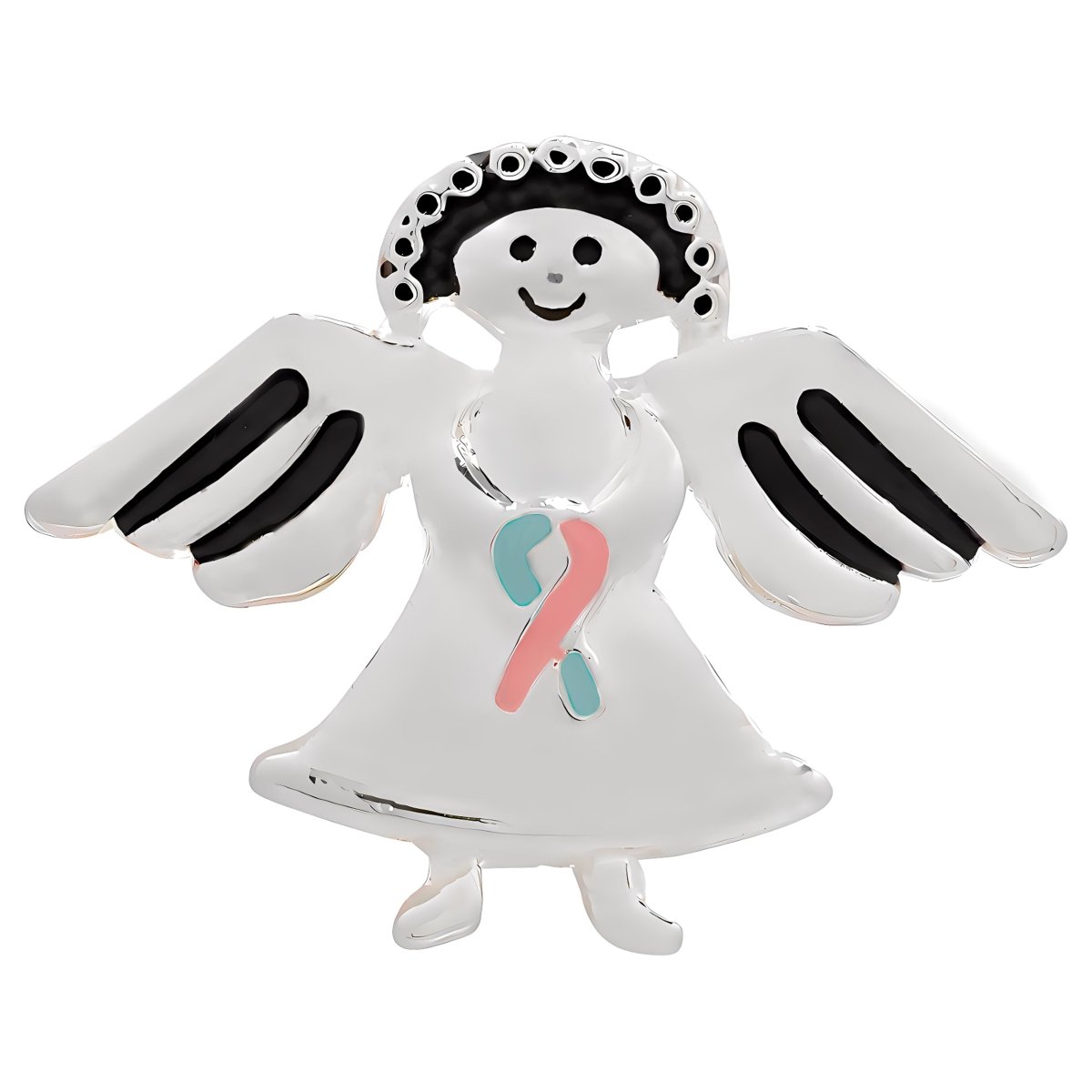 Pink & Blue Ribbon Angel Pins