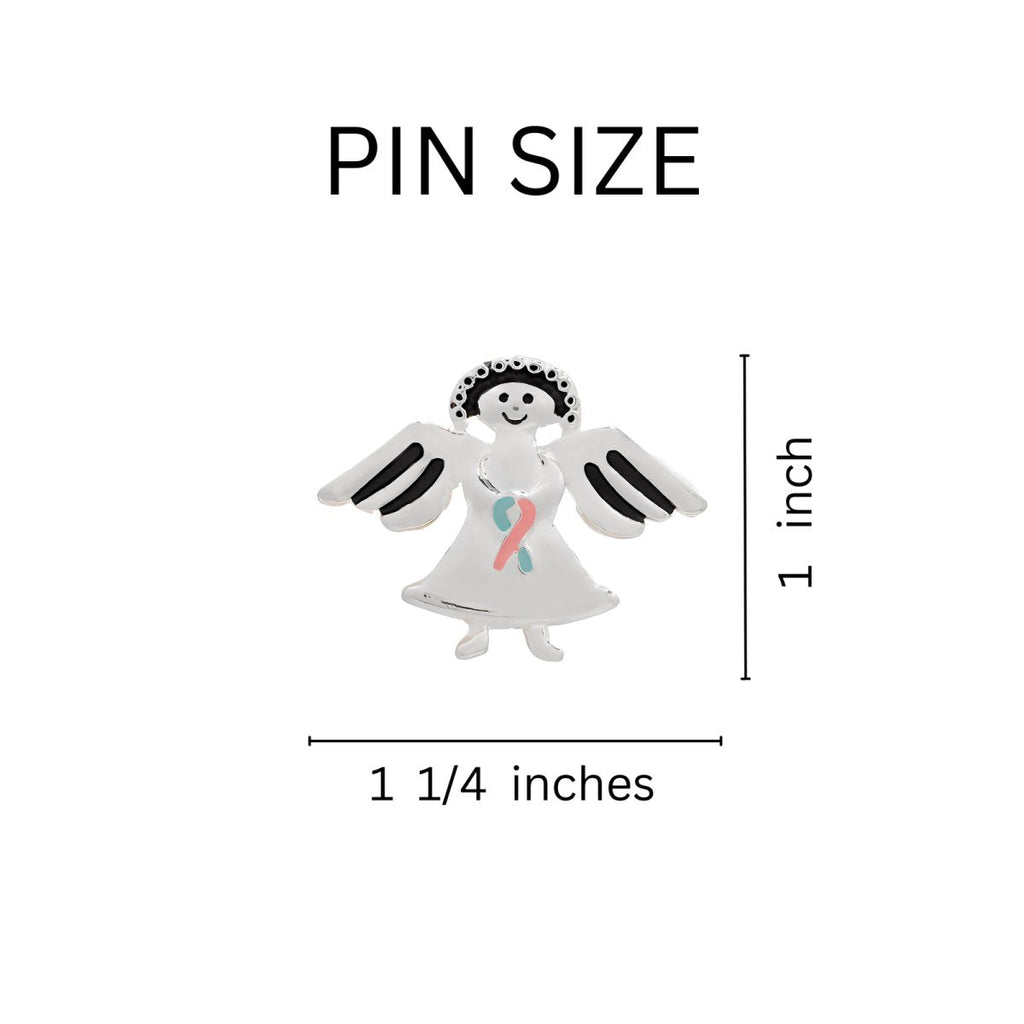 Pink & Blue Ribbon Angel Pins