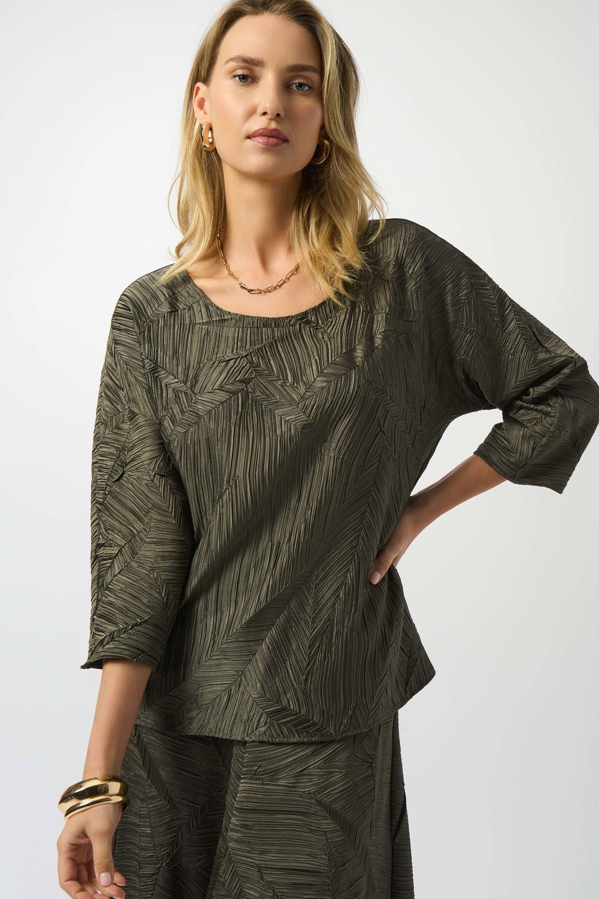 Pleated Satin Boxy Top - 253002-3380