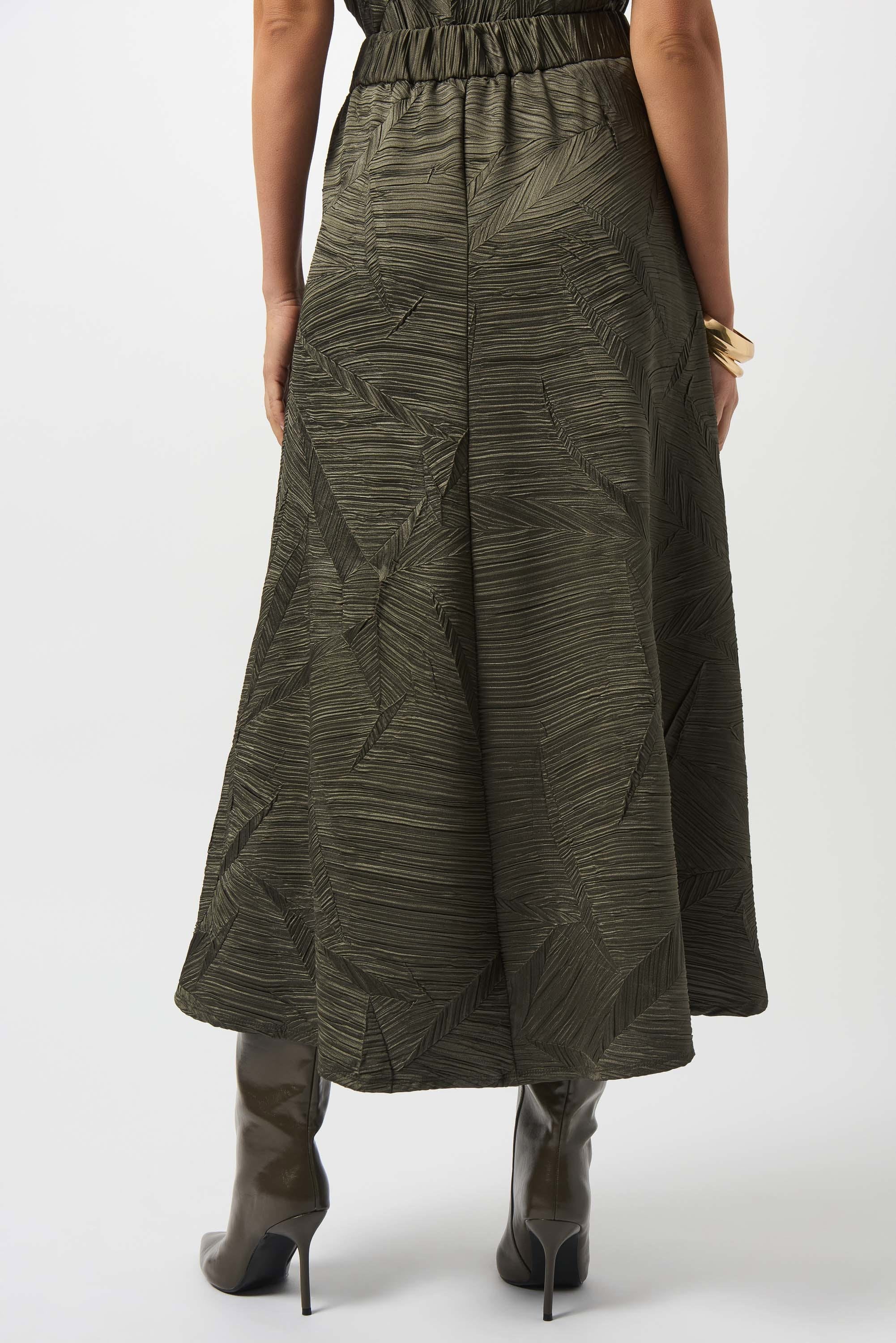 Pleated Satin Long Flared Skirt - 253248-3380