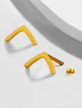 TRILL 2-Way Wishbone Stud Earrings | 18K Gold & Sterling Silver