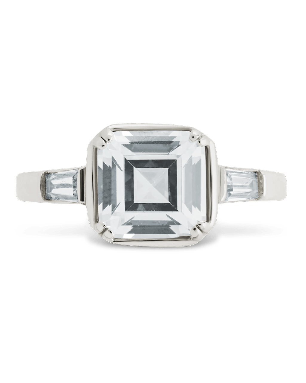 Sterling Silver Asscher Baguette Ring