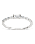 Sterling Silver Thin Clear CZ Stacking Birthstone Ring