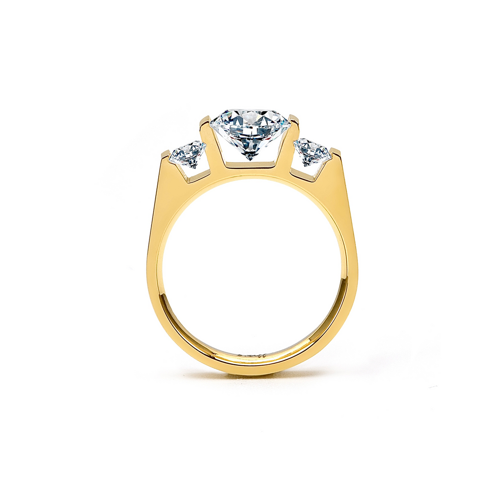RG206G B.Tiff Tension Gold 2 ct Cushion Cut with Emeralds Engagement Ring