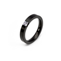 RG301B B.Tiff .12 ct Princess Cut Black Solitaire Ring [Thin Band]