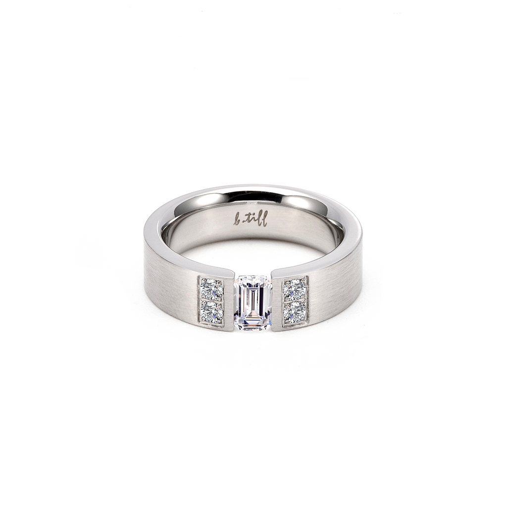 RG608W B.Tiff "Amikoj" 1/3 ct Emerald Cut Ring