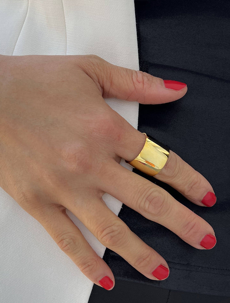 RICH Thick Cigar Band Ring | 18K Gold Vermeil (Sterling Silver base)
