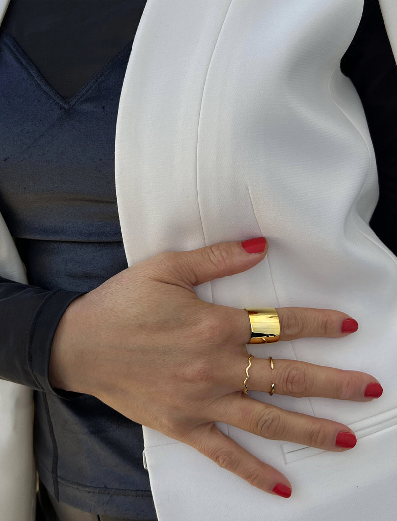 RICH Thick Cigar Band Ring | 18K Gold Vermeil (Sterling Silver base)