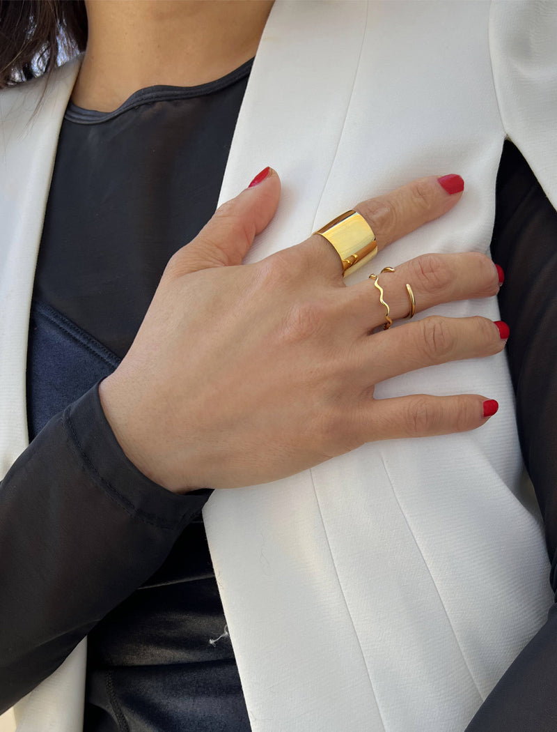 NOODLE Wavy Stacking Ring | 18K Gold Over Sterling Silver
