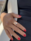 RICH Wide Cigar Band Ring | 18K Rose Gold Over Sterling Silver