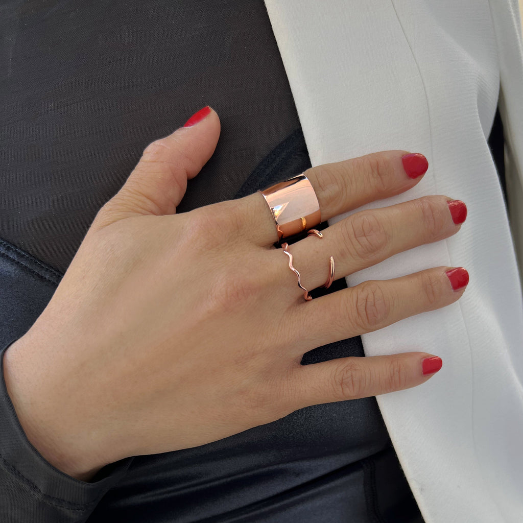 NOODLE Wavy Stackable Ring | 18K Rose Gold Over Sterling Silver