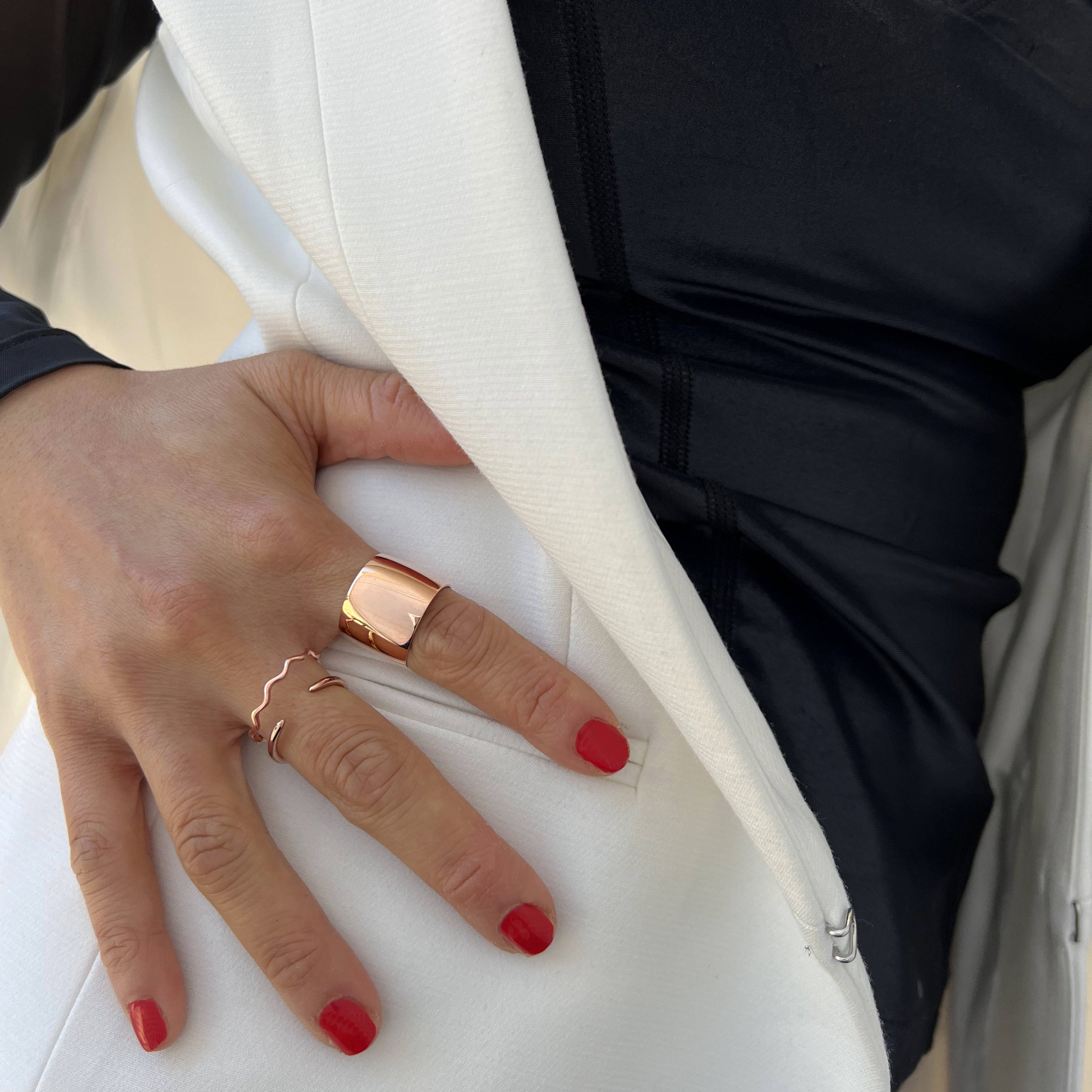 NOODLE Wavy Stackable Ring | 18K Rose Gold Over Sterling Silver