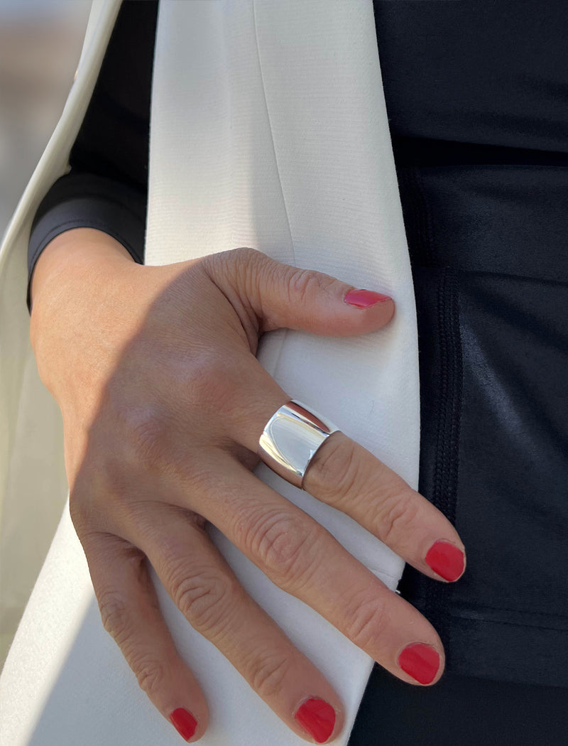 RICH Thick Cigar Band Ring | Sterling Silver