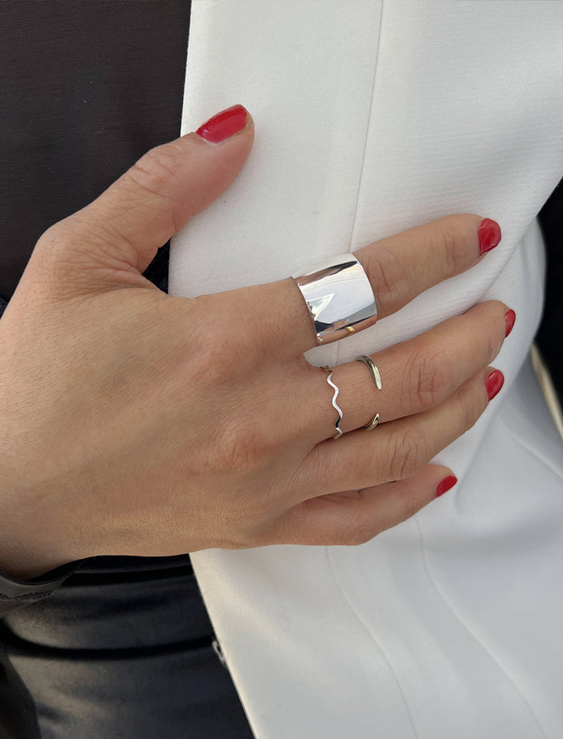 RICH Thick Cigar Band Ring | Sterling Silver