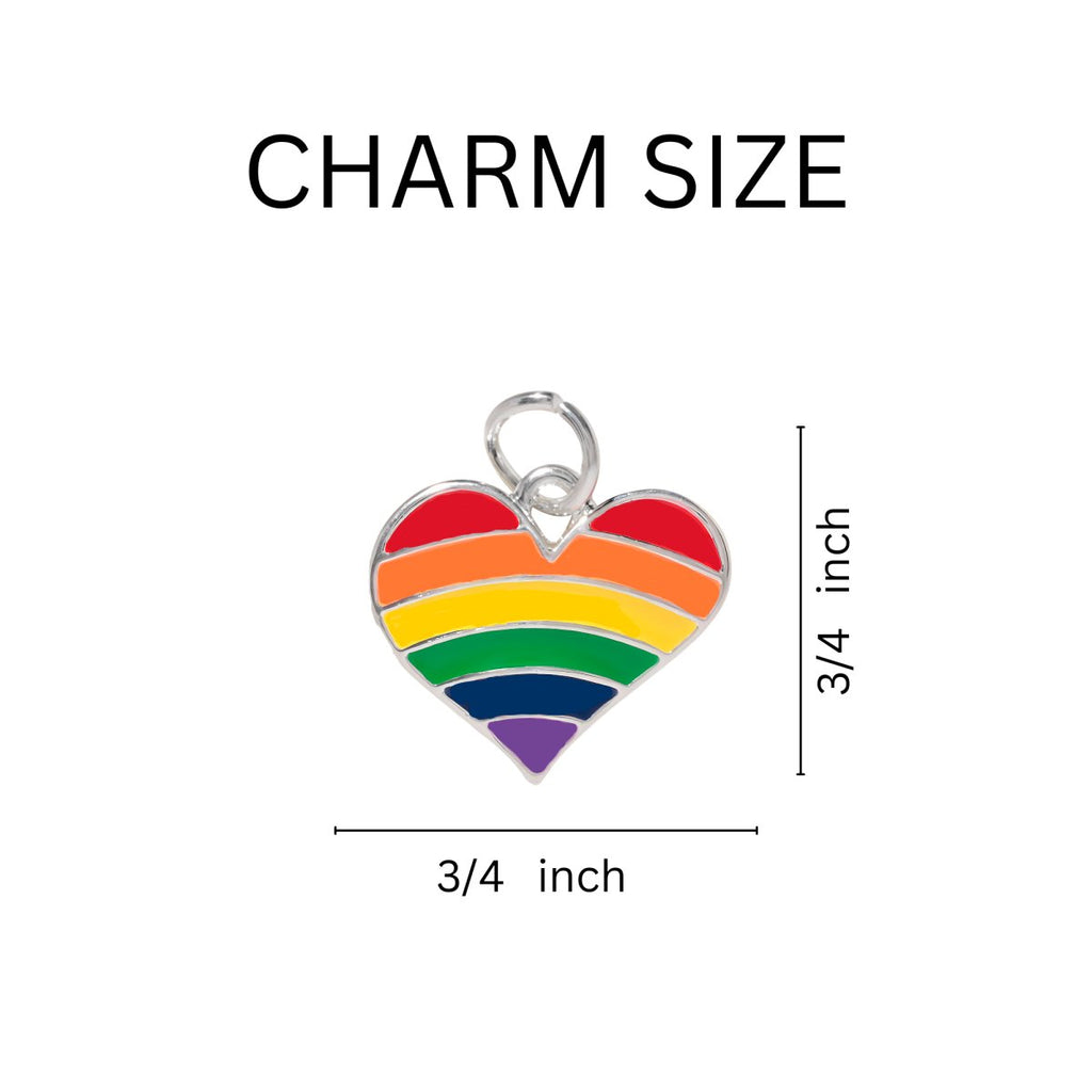 Rainbow Heart Gay Pride Key Chains