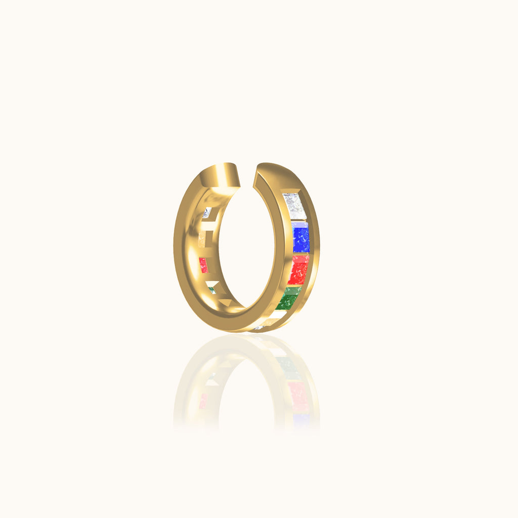 Single Rainbow CZ Embellished Ear Cuff