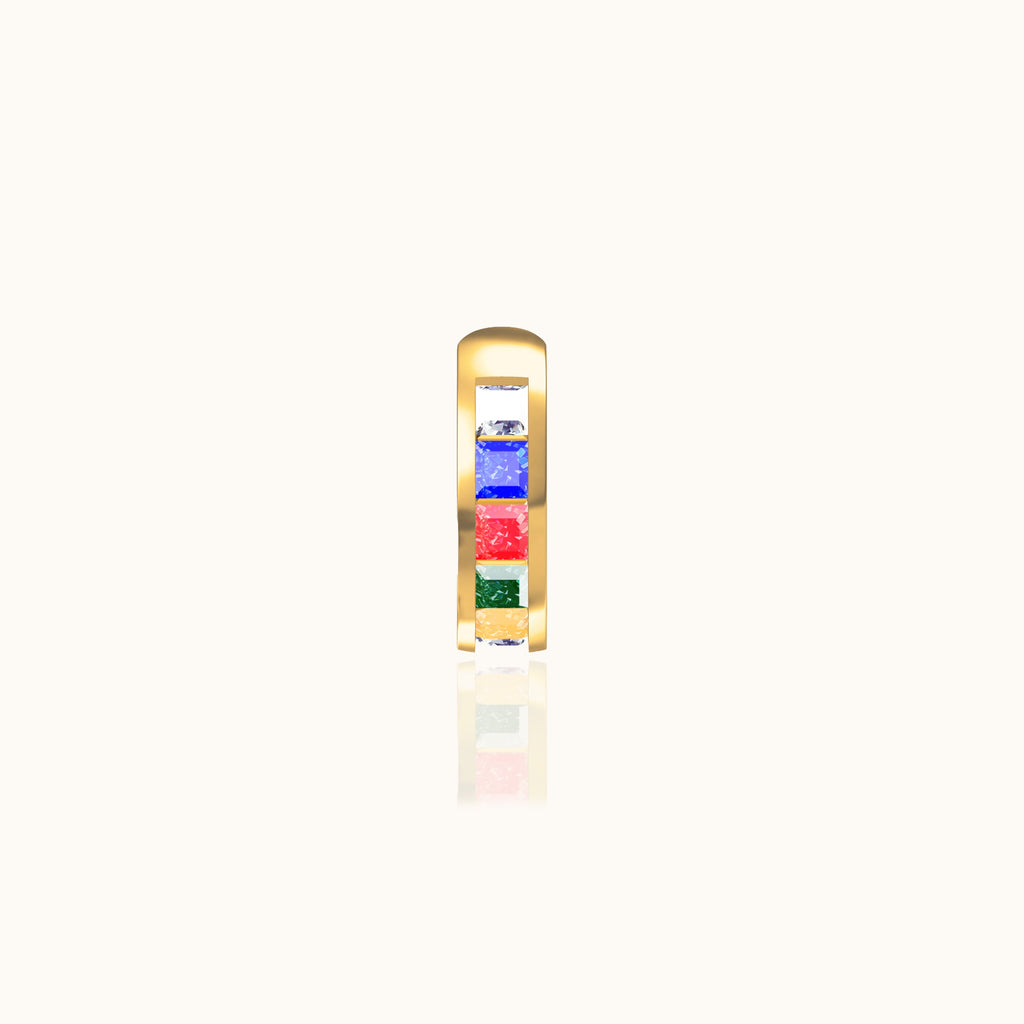 Single Rainbow CZ Embellished Ear Cuff