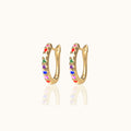 Rainbow Latch Back Hoop Earrings
