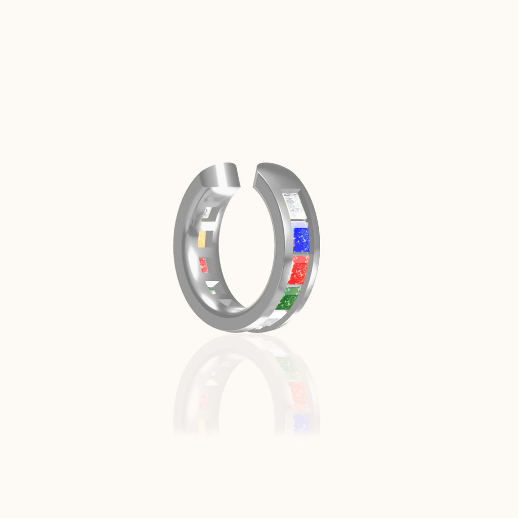 Single Rainbow CZ Embellished Ear Cuff