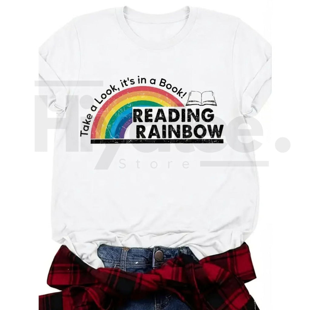 "Read More Colors" Rainbow Graphic Tee – Cute Teacher & Librarian Cotton Shirt