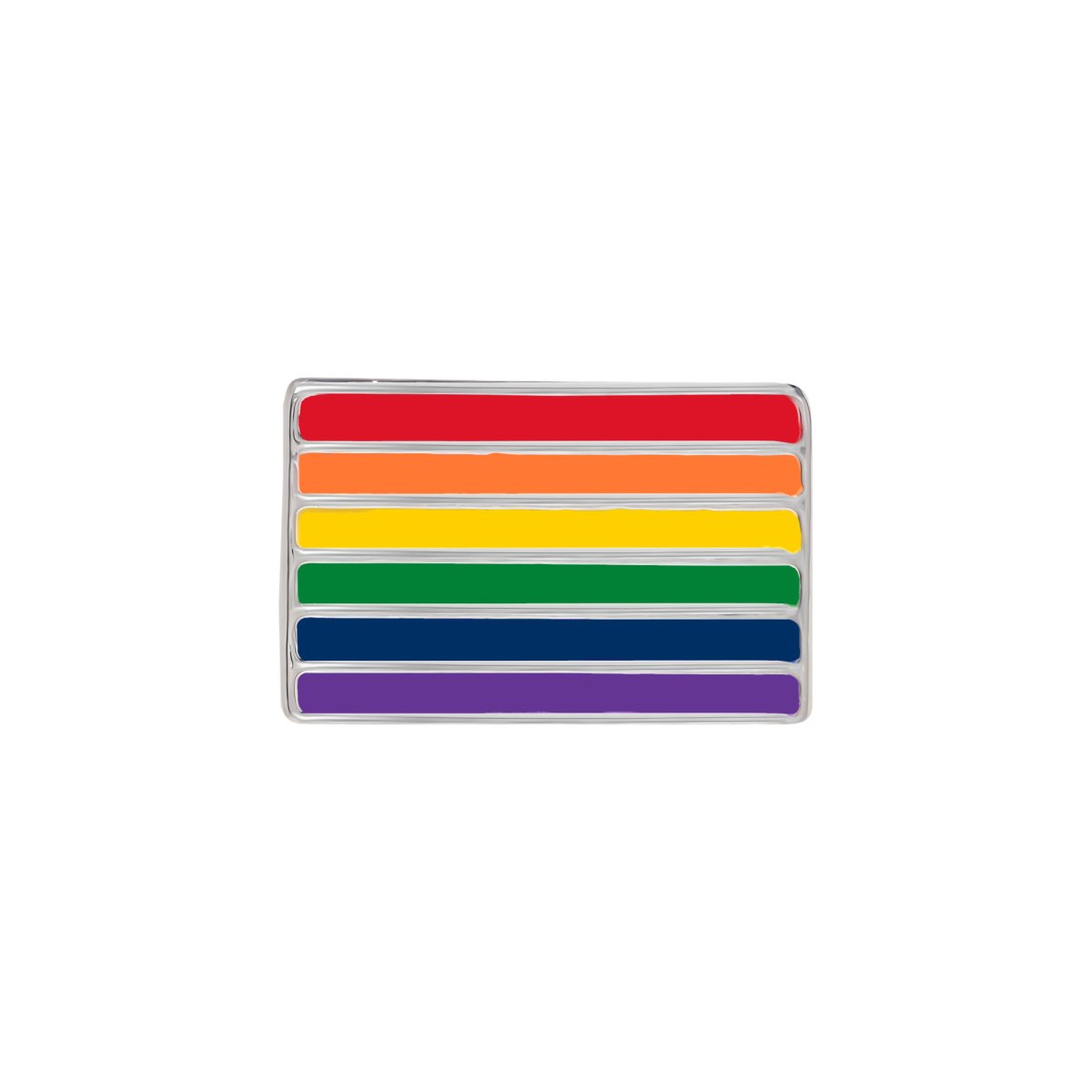 Rectangle Rainbow Pride Flag Pins